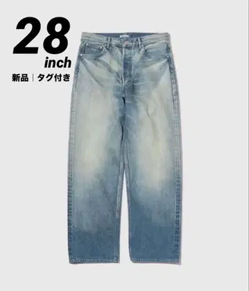 셀비지 페이디드 헤비 데님 와이드 팬츠 츠네다