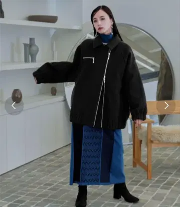 HARE 울리 테크 ZIP 스테인 블루종