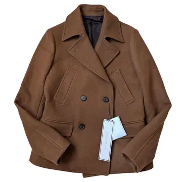 미사용 새상품 존 로렌스 설리번 울 캐시미어 피코트 브라운