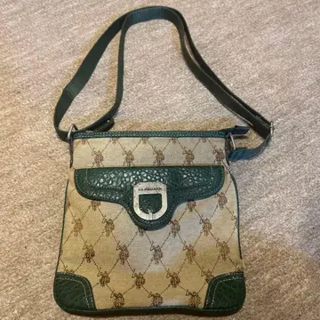 U.S. POLO ASSN. 숄더백 베이지/그린