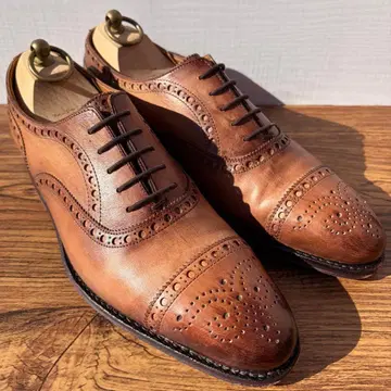 [ 새상품급 ] 자라 랑스 윙팁 26.5cm 브라운 내피 깃털 가죽 신발