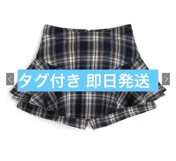 GRL ks006a 체크 무늬 프릴 스커트 팬츠 네이비 미사용 새상품 S