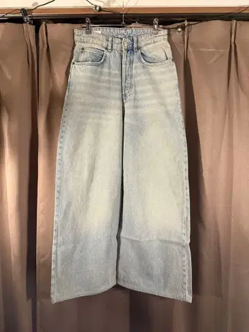 ZARA 오버다이 데님 와이드 팬츠