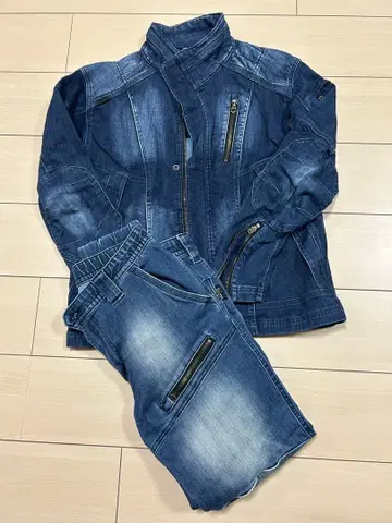 워크맨 작업옷 데님 자켓 데님 조거 팬츠 셋업