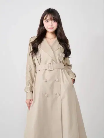 [새상품] Darich 바이컬러 가죽 레이어드 트렌치코트