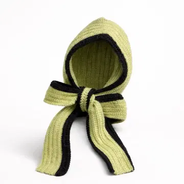 후드 부착 머플러 봉봉넷 리본 발라클라바 핸드메이드