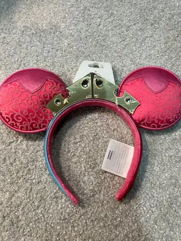 새상품 홍콩 디즈니 오로라 공주 잠자는 숲속의 미녀 머리띠 리버서블