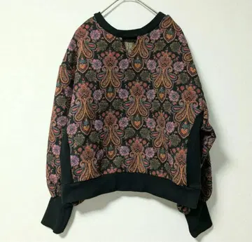 HARE 2WAY 자카드 풀오버 블랙 x 핑크 고블랑 숏 기장