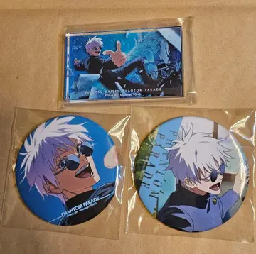 팬파레 복권 회옥 옥절 고죠 사토루 캔뱃지 아크릴 블록 3개 세트