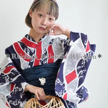 새상품 [ 파도 토끼 트리코롤 ] 니코앤티크 유카타 단품