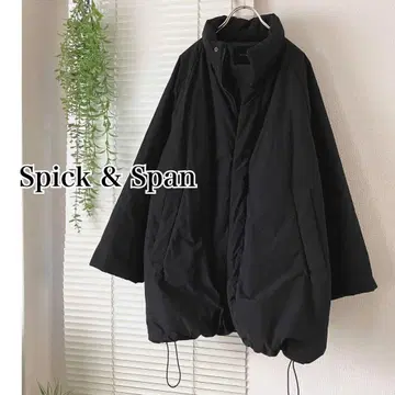 [새상품급] Spick & Span 스탠드 카라 충전솜 오버 블루종 블랙
