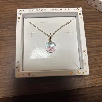 오키나와 핸드메이드 꽃무늬 펜던트 목걸이