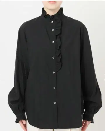 Noble 실키 코튼 프릴 디테일 블라우스 새상품 미사용