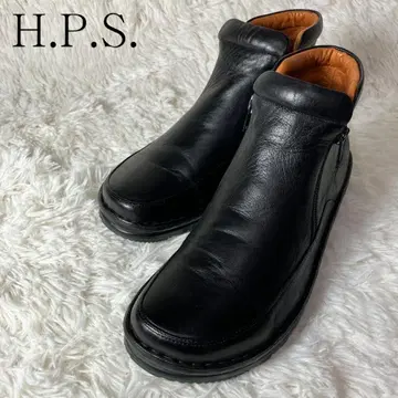 새상품급 H.P.S 가죽 숏부츠 더블 지퍼 24cm EEE