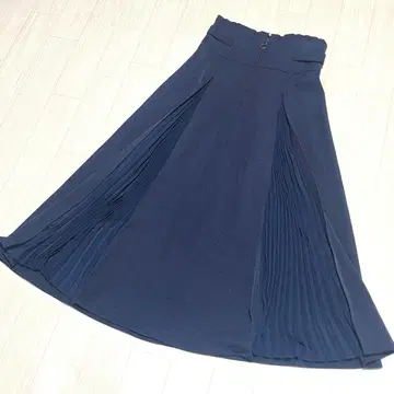 axes femme 센터 지퍼 롱 스커트 네이비 M