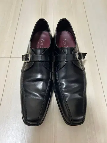 히로미치 나카노 더블 몽크 스트랩 드레스 슈즈 블랙