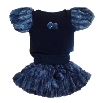 onespo 블랙 퍼 니트 반팔 상의 F 숏팬츠 스커트 M