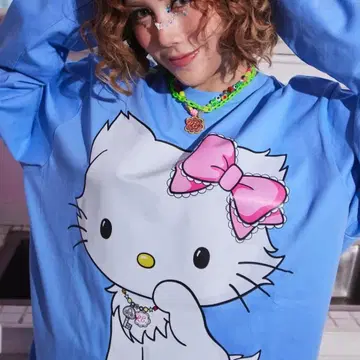 나카 리이사 RE. 아르이도트 챠미 키티 롱T 스카이블루