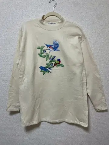 90's Lee 모크넥 자수 롱 T 빈티지 M