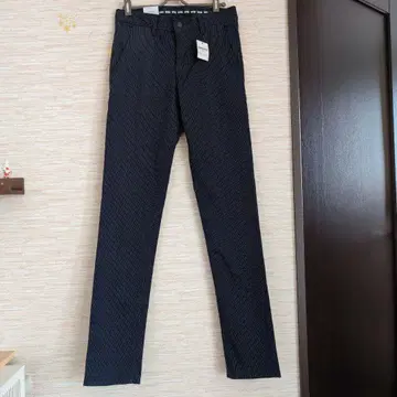 새상품 EDWIN 스트라이프 패턴 데님 슬림 테이퍼트 27인치