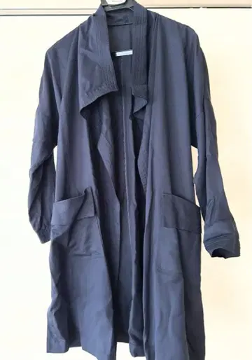 HIROKO BIS 네이비 트렌치코트 허리 리본 포함