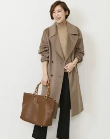 두지엠 클라세 STAND 더블 체스터 롱 코트 울 그레이지