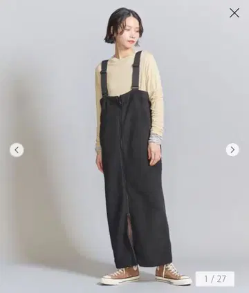 beauty&youth 플리스 오버롤 스커트