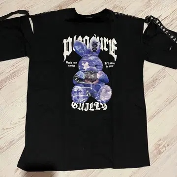 토끼 지뢰계 블랙 그래픽T셔츠 오버 사이즈