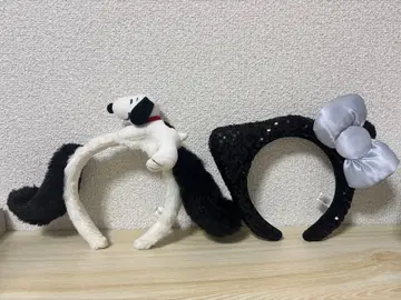 [세트] 유니버셜 머리띠 블랙 키티 스누피