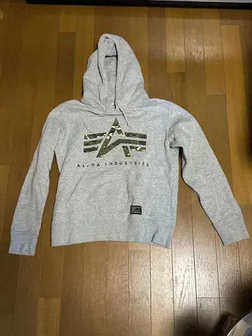 00s ALPHA INDUSTRIES 후드 부착 후드티 그레이