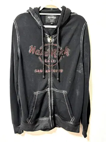 하드 록 CAFE 집업 후드티 긴팔 블랙 (M)