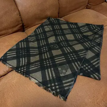 HYDROGEN 체크 무늬 스컬 머플러 블랙&그레이