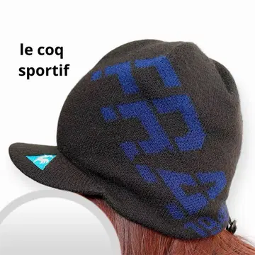 르꼬끄 스포티프 챙 니트 모자 니트 캡 블랙 깊은 골프