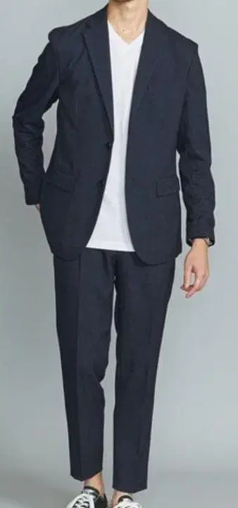 미사용 BEAUTY&YOUTH DELEGANT 사키소니 셋업 S 네이비