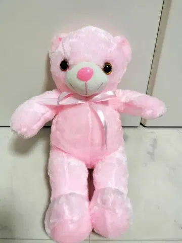 빛나는 테디베어 봉제 인형 핑크
