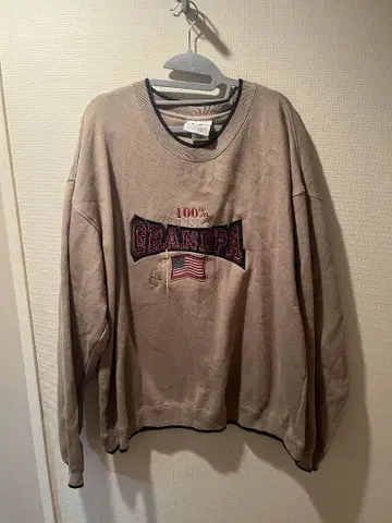 (레어 구제 의류) GRANDPA 자수 베이지 트레이닝복