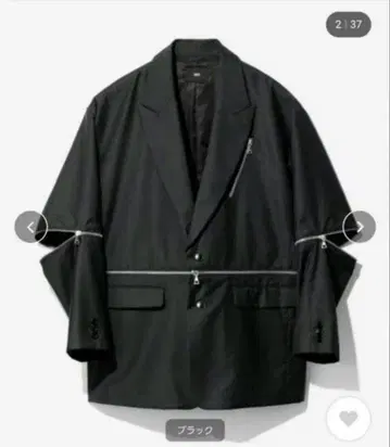 블랙 테일러드 자켓 지퍼 포함