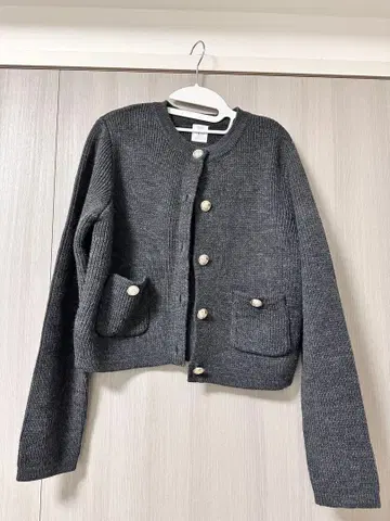 월드 가디건 차콜 그레이