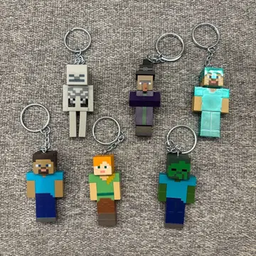 마인크래프트 캐릭터 키링 6개 세트