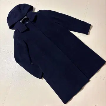 어반 리서치 2way 알파카 혼방 푸드코트 노카라 코트 네이비