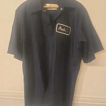 Peels 네이비 반팔 셔츠