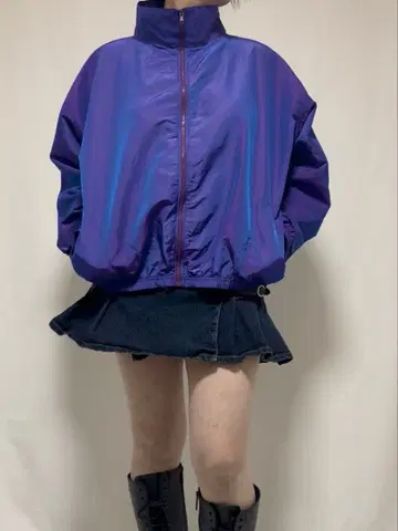 90s body wrappers 나일론 자켓 보라색 USA제