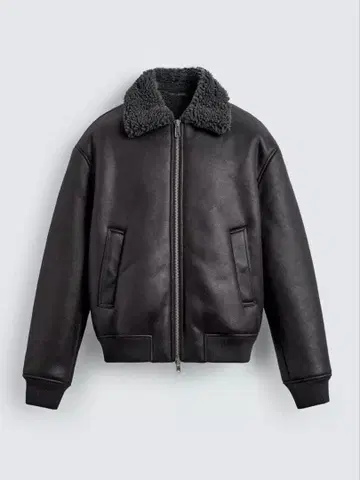 정가 18000엔 보아 카라 페이크 가죽 자켓