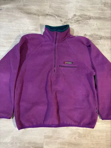 381 영국제 Berghaus 플리스 풀오버 퍼플 구형 로고