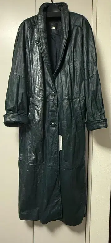 M.U.L 빈티지 가죽 롱 코트 레어