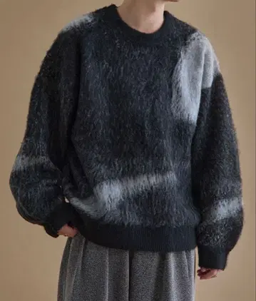 [ epnok ] 추상 루즈 니트 S 사이즈 블랙