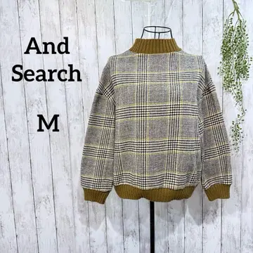 앤드서치 풀오버 M 트위드풍 티셔츠 빅 루즈 카멜