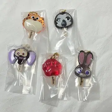 주토피아 아이스캔디 참 가챠가챠 5개 세트