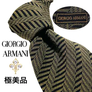 모스그린 GIORGIO ARMANI 넥타이 헤링본 이탈리아제
