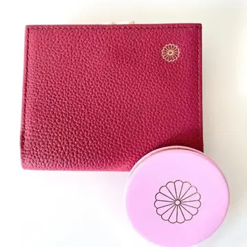 황궁 지갑 2단 가마구치/컴팩트 거울 핑크 로즈 핑크